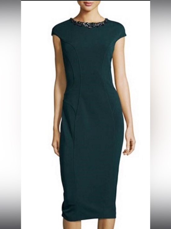 Ted Baker Dresses & Skirts - Ted Baker Dardee jewelled, dark green sheath bodycon dress